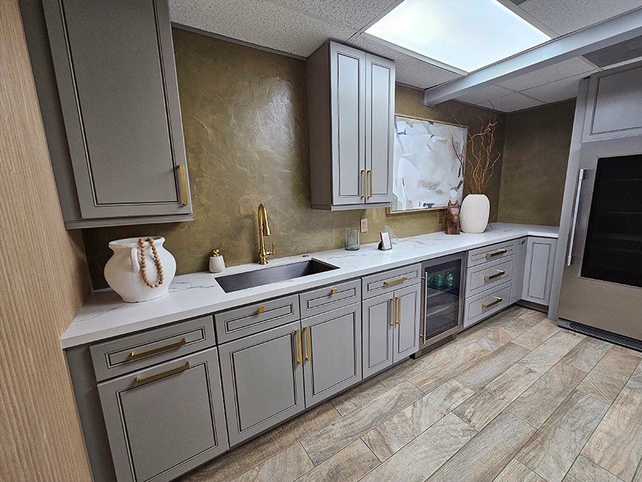 Kitchen cabinet and surface display inside the Unique BKB showroom